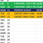 Sports Calendar Feb 2019 Balance Health Club Kettering