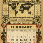 Strobridge Litho Co February 1896 Company Calendars Vintage
