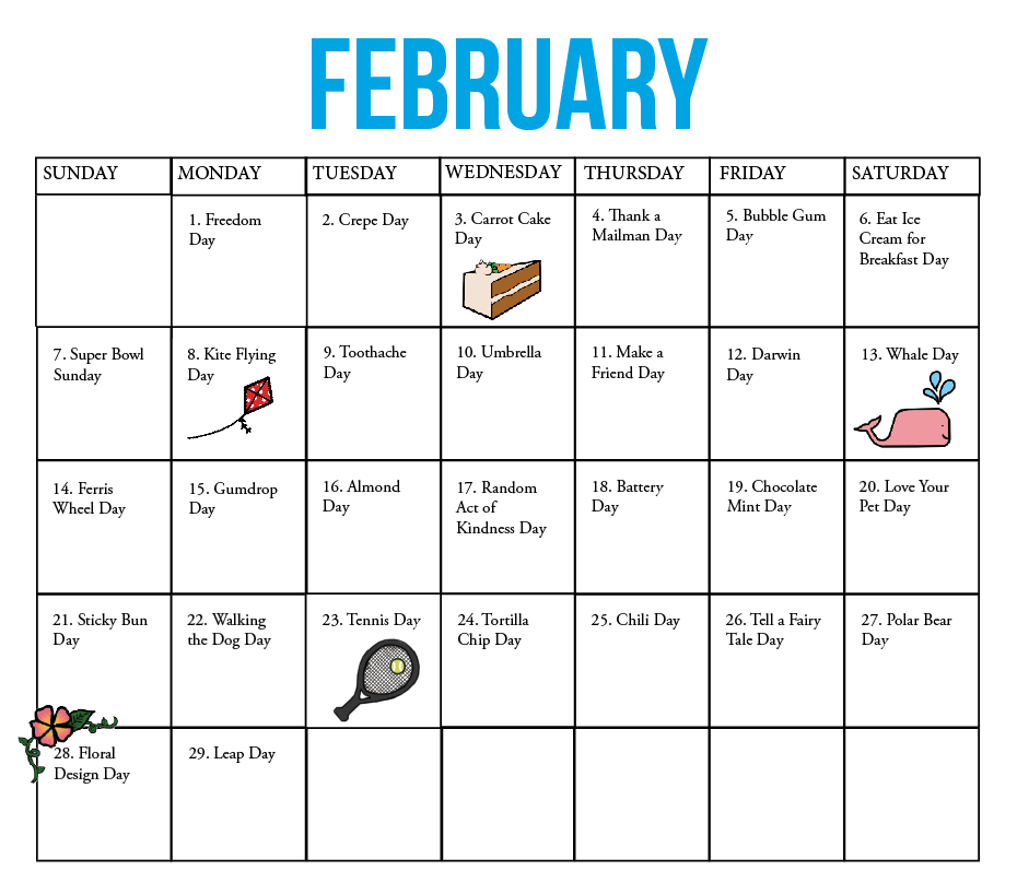 The Kirkwood Call Fun National Holiday Calendar February