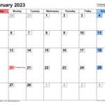 Top February 2023 Calendar Printable Ideas Calendar With Holidays