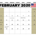 USA February 2020 Federal Holidays Calendar Holiday Calendar Federal