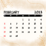 Watercolor Calendar Of February 2023 Background 2023 February