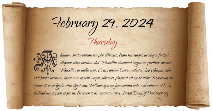 What Day Of The Week Is February 29 2024 